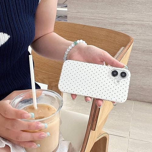 Reoomukk Cute Polka Dot Phone Case for iPhone 17 6.3",Aesthetic Vintage Trendy Boho Minimalist Design Elegant Chic Protective Girls Women Cases for i17 White thumbnail 7