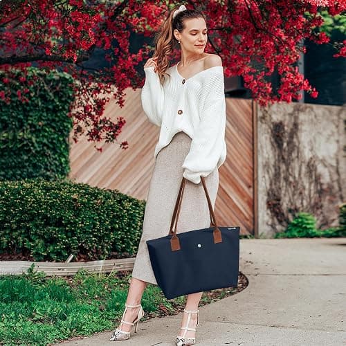 KALIDI Tote Bag for Women Nylon Top-Handle Purse,Shoulder Hobo handBag with Zipper Leisure Foldable Weekend thumbnail 3