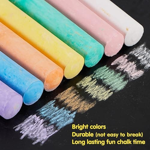 JOYIN 160 PCS Sidewalk Chalks Set-16 Colors Non-Toxic Washable Jumbo Chalk for Outdoor Art Play, Painting on Chalkboard, Blackboard and Playground thumbnail 5