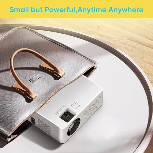 PURSHE Mini Bluetooth Projector, Full HD 1080P Supported Portable Outdoor Movie Projector for iOS, Android, Windows, Compatible with TV Stick/HDMI/Smartphone/PS4/USB [Remote Included] thumbnail 9