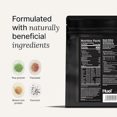 Huel Black Edition | Salted Caramel 40g Vegan Protein Powder | Nutritionally Complete Meal | 27 Vitamins and Minerals, Gluten Free | 17 Servings | Scoop not included to reduce plastic - Salted Caramel thumbnail 3