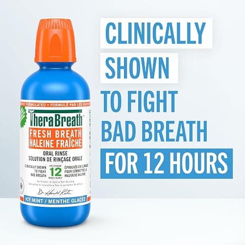 TheraBreath Fresh Breath Oral Rinse - Icy Mint | Fights Bad Breath | Certified Vegan, Gluten-Free, & Kosher | 473ml thumbnail 2