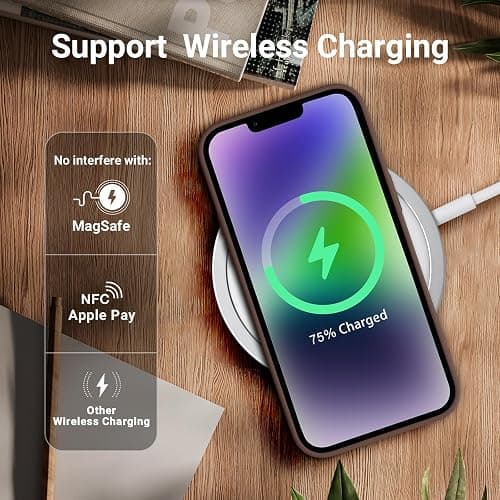 AOTESIER Shockproof Designed for iPhone 12 Pro Max Case, Liquid Silicone Phone Case with [Soft Anti-Scratch Microfiber Lining] Drop Protection 6.7 inch Slim Thin Cover, Chocolate thumbnail 5