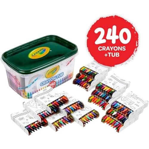 Crayola Crayon Tub (240ct), Bulk Crayon Set, Kids Coloring & Art Supplies, Crayons for Kids, Gifts for Boys & Girls, Ages 3 + [Amazon Exclusive] - Crayon Set thumbnail 2