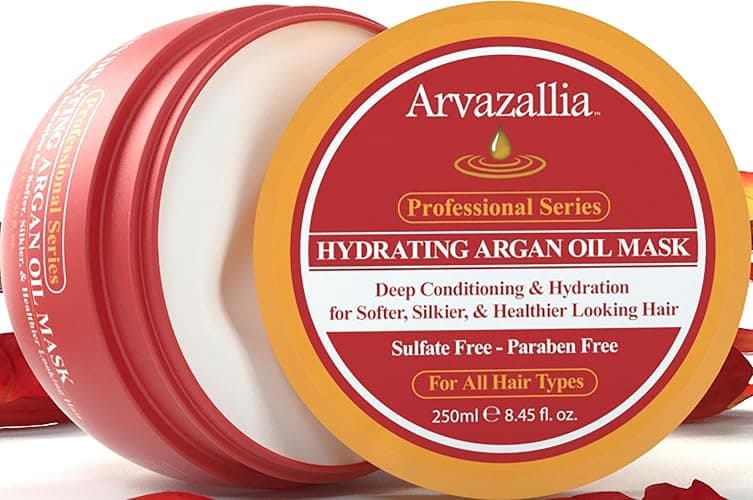 Arvazallia Hydrating Argan Oil Hair Mask and Deep Conditioner for Dry or Damaged Hair (8.45 oz Jar) thumbnail 2
