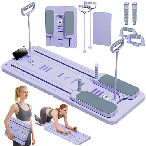 Pilates Reformer Set, ESBANY Pilates Board with Phone Holder, Multi-Purpose Foldable Pilates Reformer Machine, Portable Home Pilates Slider Board Equipment for Home Workout, Fitness, Exercise, Abs - Image 1