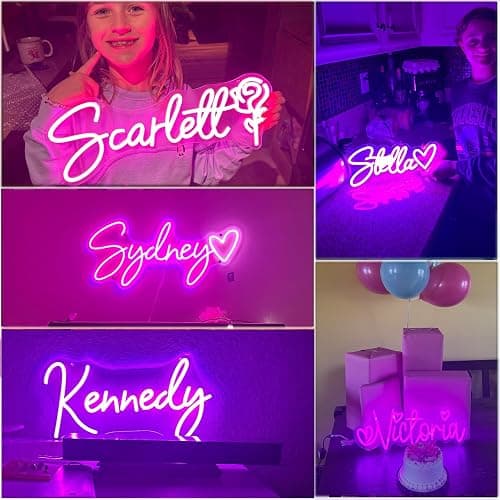 Klampo Custom Neon Signs,LED Name Light,Neon Sign Customizable For Wall Decor,Personalized Neon Lights Sign For Birthday christmas gifts,Wedding Party Business Logo thumbnail 2