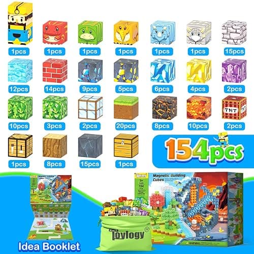 154PCS Dinosaur Toys Magnetic Blocks-Build Mine Magnet World Forest Mine Edition, Dino Adventure Magnetic Building Sensory STEM Kids Toys for Boys Age 3+,Magnet Games for Boys Girls 3-5 4-6 5-7 6-8 thumbnail 3
