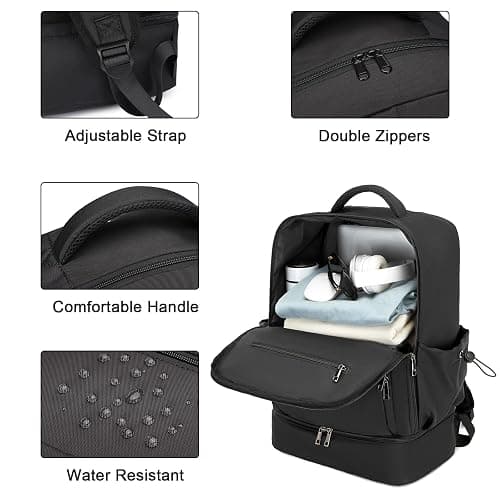 seyfocnia Sac à dos de sport pour femmes et hommes, sac à dos léger avec compartiment pour chaussures, sac de sport imperméable, sac d'entraînement, sac à dos décontracté pour voyage, M thumbnail 4