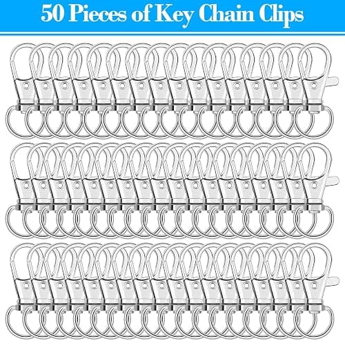 Anezus 100Pcs Key Chain Clip Hooks Swivel Lanyard Snap Hook Keychain Hooks for Lanyard Key Rings Crafting thumbnail 7