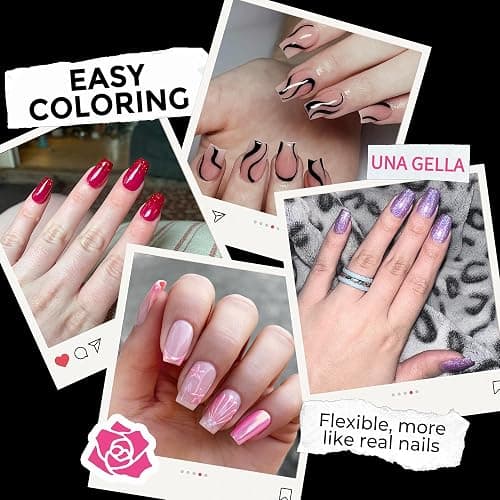 UNA GELLA Short Coffin Nail Tips: 216pcs Short Coffin Press on Nails Pre-shape Gel Nail Tips for Full Cover Acrylic Nails False Nails For Nail Extension Home DIY Salon 12 Sizes Gelly Tips thumbnail 3