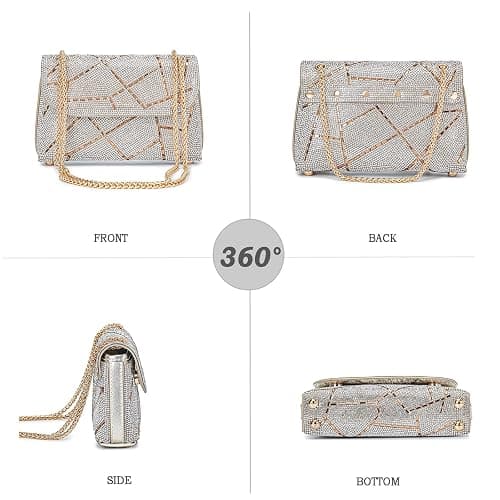 BBTT.ful Shoulder Bags Crossbody Bag Purses Handbags Crystals Rhinestone Evening Bag for Women Clutch Purse with Chain thumbnail 3