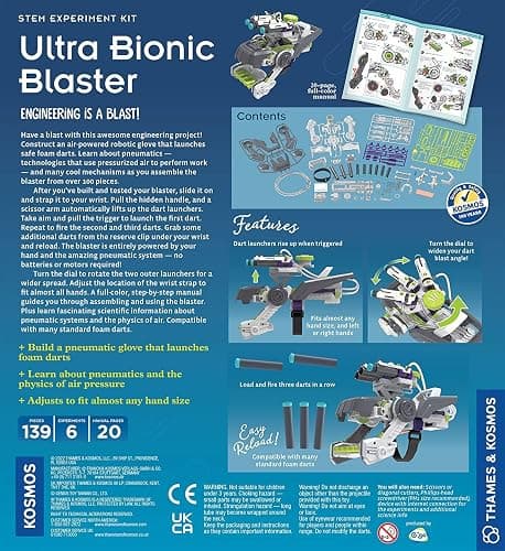 Thames & Kosmos Ultra Bionic Blaster STEM Experiment Kit | Construct a Robotic Foam Dart Blasting Glove | Challenging Build, Learn About Mechanical Technology & Engineering thumbnail 2