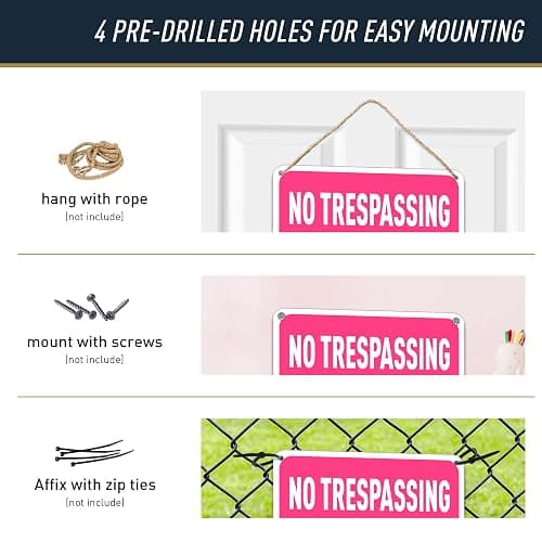 N A Girls Bedroom Sign - Funny No Trespassing Girls Only Metal Tin Sign Wall Decor Pink No Boys Allowed Bedroom Door, 8 x 12 inch thumbnail 5