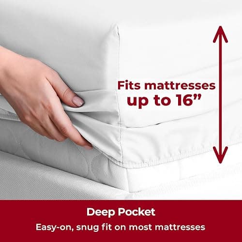Mellanni Twin Sheets Set - 3 PC Iconic Collection Bedding - Hotel Luxury, Extra Soft, Cooling Bed Sheets - Wrinkle, Fade, Stain Resistant (Twin, White) thumbnail 5
