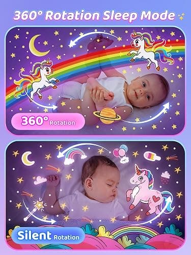 Carousel Night Light for Kids, 15 Music+15 Films+315 Colors Star Projector for Kids Night Light Projector,360°+Remote+1200mah Star Lights for Ceiling,Unicorn Toys for Girls Room Decor Christmas Gifts thumbnail 7