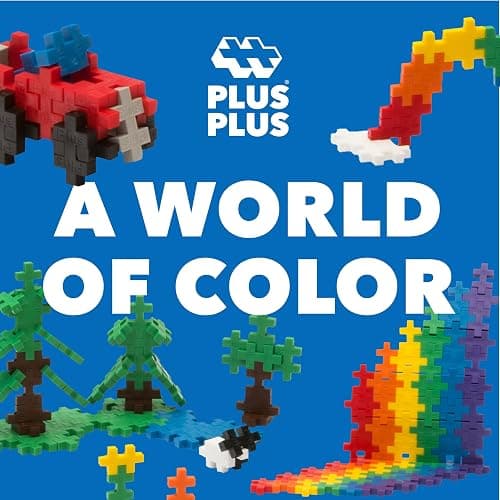 PLUS PLUS Plus-Plus - Open Play Set - 3,600 Piece in Storage Tub - Basic Color Mix - Construction Building Stem Toy, Interlocking Mini Puzzle Blocks for Kids, Assorted, 100 thumbnail 6