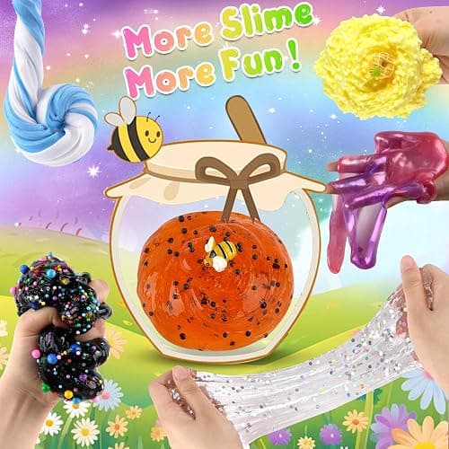LAWOHO 15 Pack Slime Kit Different Textures, DIY Crunchy Slime Set with Various Charms and Add-ins, Perfect Kids Butter Slime Party Favors & Stress Relief Toys for Girls Boys Goodie Bags Stuffers thumbnail 4