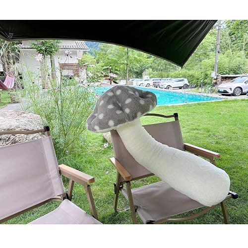 Hofun4U Mushroom Plush Pillow - 51 inch Mushroom Shaped Stuffed Long Pillow - Mushroom Stuffed Pillow - Christmas Birthday Sofa Home Decoration (Grey) thumbnail 9