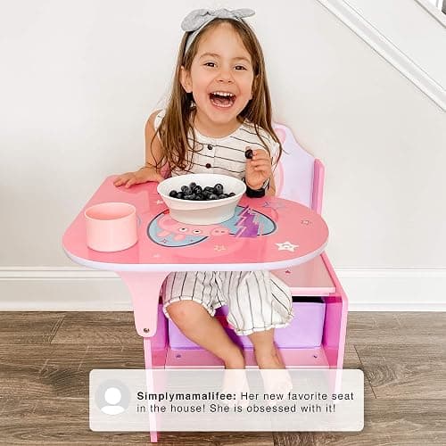 Delta Children Chair Desk with Storage Bin - Ideal for Arts & Crafts, Snack Time, Homeschooling, Homework & More, Peppa Pig thumbnail 7