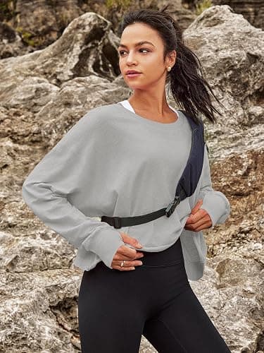 Panadila Womens Open Back Workout Top Long Sleeve Athletic Shirts Casual Crop Running Tee Y2k Yoga thumbnail 4
