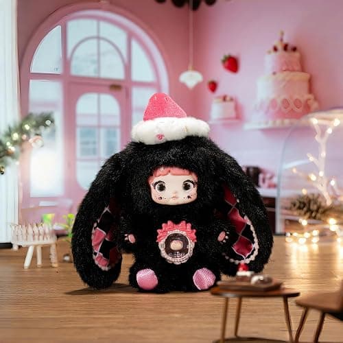 Nommionline (Official License) Nommi-A Bite of Sweetheart Series Plush Blind Box, Kawaii Plush Toy Figures, Cute Stuffed Doll with Cake Hat and Pink Ribbon for Kids Room Decor and Gifts thumbnail 4