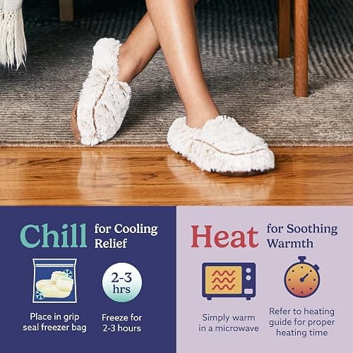 warmies Microwaveable House Slippers for Women - Plush, Soft & Fuzzy Indoor Slippers with Backs & Non-Slip Memory Foam Soles - Cozy Warm Ladies Slipper thumbnail 5