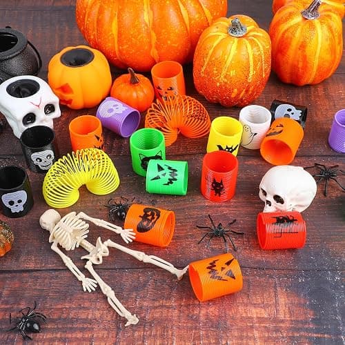 SULOLI Halloween Coil Springs for Kids, 36pcs Assorted Halloween Theme Pattern Spring Toys Party Favors Halloween Treat Bags Gifts thumbnail 2