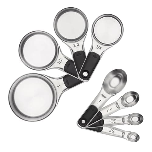 OXO Good Grips Stainless Steel Measuring Cups and Spoons 8-Piece Set, 4 Cups and 4 Spoons - Image 1