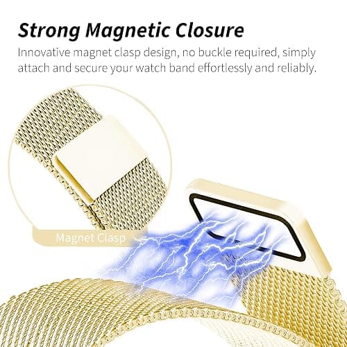 TJCENXIN Slim Metal Band for Apple Watch Bands for Women 41mm 40mm 38mm 45mm 44mm 42mm 49mm, H-shaped Magnetic Strap Stainless Steel Mesh Clasp for iWatch Series 10 9 8 7 6 5 4 3 2 1 SE thumbnail 2