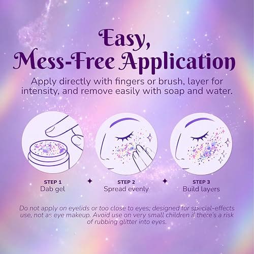 Art Factory Rave UV Reactive Body Glitter Gel – Pearl Pastel Cosmetic Glitter for Face, Hair & Body – Blacklight Glow Festival Rave Makeup, Long Wear Hair Glitter Paint, Party Accessories for Women thumbnail 4