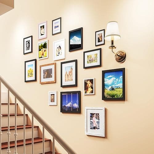 Picrit 8x12 Picture Frame Set of 12, Display 6x8 with Mat or 8x12 without Mat, Photo Frames for Wall Mounting or Table Top Display, White thumbnail 9