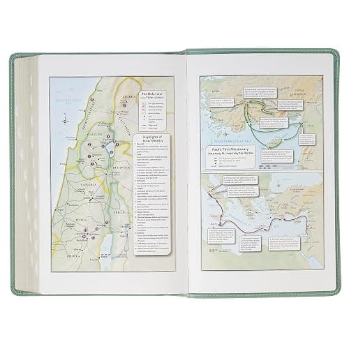 KJV Holy Bible, Giant Print Standard Size Red Letter Edition, Thumb Index Tabs & Ribbon Marker, King James Version, Vegan Leather, Teal, 14 pt. Type thumbnail 10