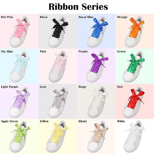 5Chaos Satin Ribbon Shoelaces for Fun, 3/4" Wide Shoe Laces 1 Pair thumbnail 5