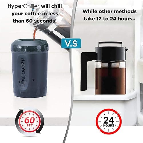 HyperChiller HC2BG Patented Iced Coffee/Beverage Cooler, NEW, IMPROVED,STRONGER AND MORE DURABLE! Ready in One Minute, Reusable for Iced Tea, Wine, Spirits, Alcohol, Juice, 12.5 Oz, Slate Blue thumbnail 6