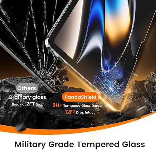 PandaShield 2 Pack for iPad 11th/10th Gen.(A16 2025/2022,11/10.9 inch)9H+ Tempered Glass Screen Protector with Easy-Install[12FT Grade Shatterproof]Apple Pencil Compatible,HD Clarity,Scratch Resistant thumbnail 4