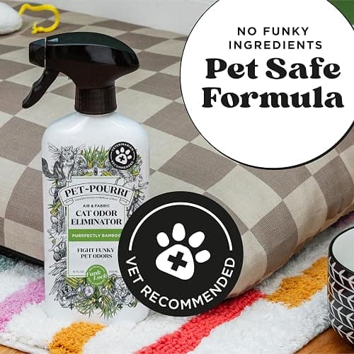 Pet-Pourri Smell Ya Litter Cat Litter Deodorizer Spray, Purrfectly Bamboo 3.4 Fl Oz, Up to 170 Uses, Pet Odor Remover with Essential Oils for Air, Carpet, Urine, Vet Recommended, Bergamot Bamboo Scent thumbnail 4