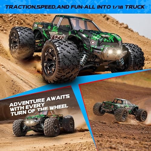1:18 Scale All Terrain RC Cars, 40 KPH High Speed 4WD Electric Vehicle with 2.4 GHz Remote Control, 4X4 Waterproof Off-Road Truck with Two Rechargeable Batteries thumbnail 7