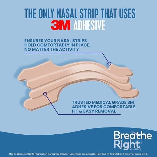 Breathe Right Original Nose Strips to Reduce Snoring and Relieve Nose Congestion, Tan, 30 Count (Packaging May Vary) thumbnail 5