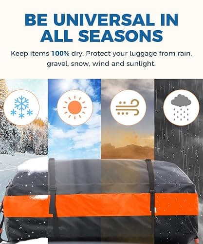 UBOG 15 Cubic Feet Roof Rack, Rooftop Cargo Carrier, Soft-Shell Carriers with Anti-Slip Mat for All Cars with/Without Rack thumbnail 6