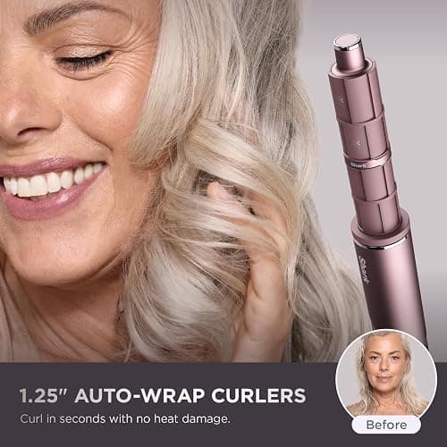 Shark FlexFusion Hair Straightener & Powerful Dryer with Diffuser, Fusion Hair Brush, Ceramic Air Styler with Auto-Wrap Curlers, Ceramic Plates, Cosmic Blush HD642S thumbnail 10
