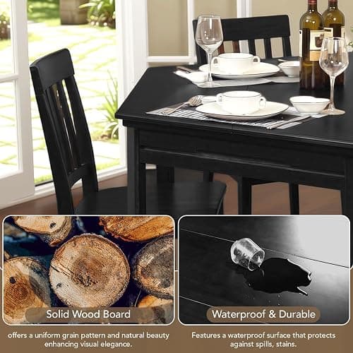 janiry Board Game Table with Removable Table Top Seats 4 to 6 Players Hexagonal Solid Wood Dining and Gaming Table Includes Play Mat, Detachable Cup Holders & Trays (Black) thumbnail 5