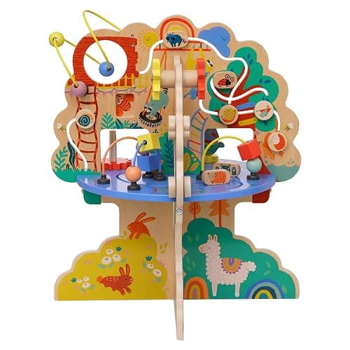 Manhattan Toy Playground Adventure Wooden Toddler Activity Center with Gliders, Abacus Track, Spinners, Spring Toys and Bead Runs thumbnail 4
