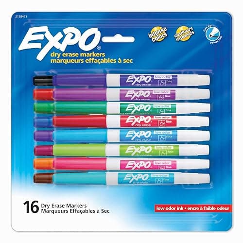 Expo Dry Erase Markers, Whiteboard Markers with Low Odour Ink, Fine Tip, Assorted Vibrant Colours, 16 Count thumbnail 14