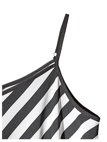 MakeMeChic Women's Striped Camisole Spaghetti Strap Sleeveless Side Knot Workout Summer Tops thumbnail 4