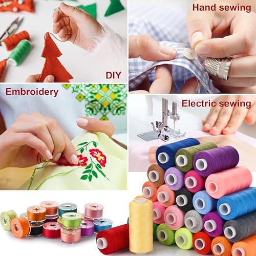 Eoehro 72pcs Sewing Thread Kit, 36 Colors, 400 Yards per Spool Polyester Thread, Prewound Bobbins, Sewing Machine Threads thumbnail 7