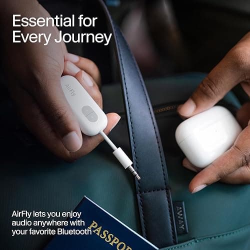 Twelve South AirFly SE | Bluetooth Wireless Audio Transmitter Adapter for AirPods/Headphones, 20+ Hr Battery, Works with 3.5mm aux Jacks on Airplanes, TVs, Gym Equipment, and Travel thumbnail 6