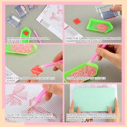 Yeaqee 4 Pcs Diamond Art Kits DIY Painting for Adult Aesthetic Wall Diamond Crafts Aesthetic Room Decor Cute Painting Pictures 5d Craft Wall Decor for Home 10 x 11.8''(Coquette) thumbnail 4