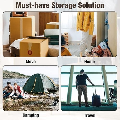 HIBAG Vacuum Storage Bags, 10 Jumbo Space Saver Vacuum Seal Bags, Space Bags, Vacuum Sealer Bags for Clothes, Comforters, Blankets, Bedding (10J) - 10-Jumbo thumbnail 6