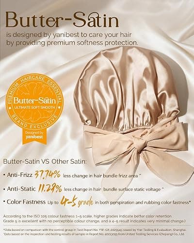 YANIBEST Adjustable Satin Bonnet for Sleeping Women Double Layer Hair Wrap Reduce Friction Prevent Frizz Natural Curly Hair thumbnail 2